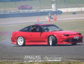 Nissan 180sx kouki drift car fitted with work emotion wheels and origin labs aero