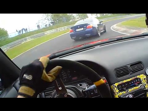 Nürburgring Nordschleife Nissan 200SX S13 chasing BMW E60 M5 V10 01.05.2014
